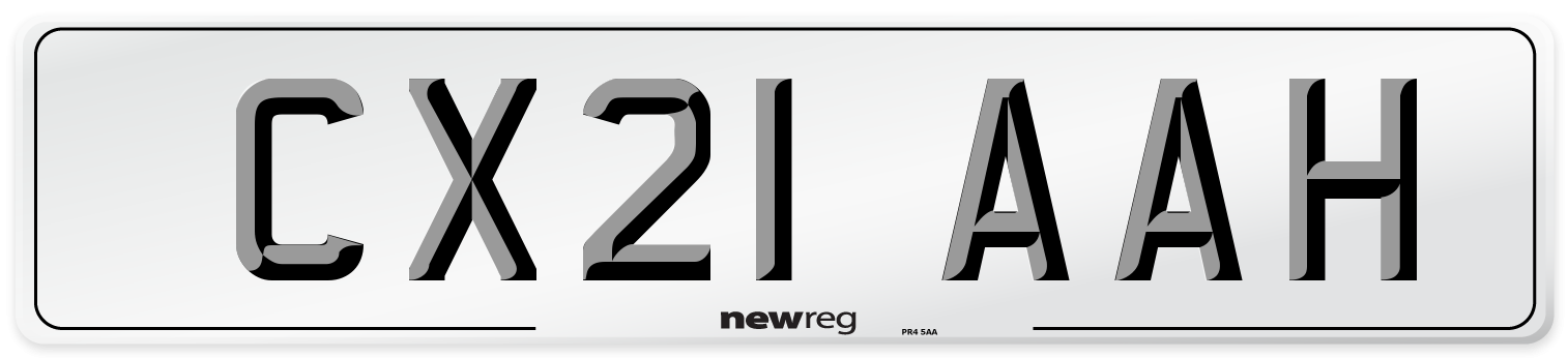 CX21 AAH Number Plate from New Reg